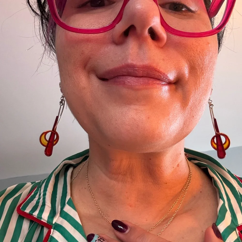 Super Fun Aluminum and Glass Artisan Earrings - Picture 3 of 4